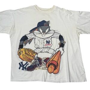 Vintage New York Yankees Bugs Bunny T Shirt (Size XL)